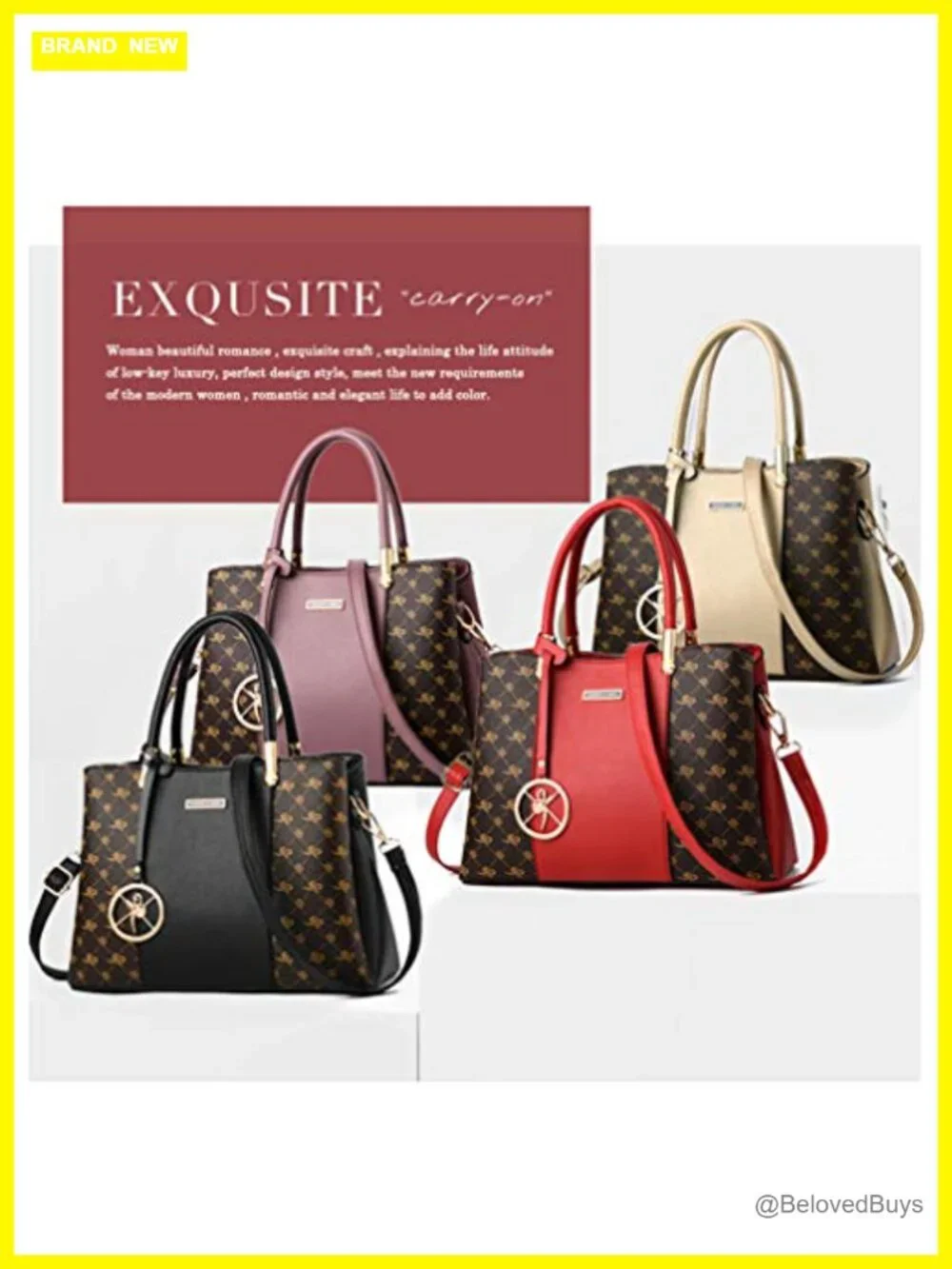 PU Leather Top Handle Satchel Shoulder Tote Crossbody Bag